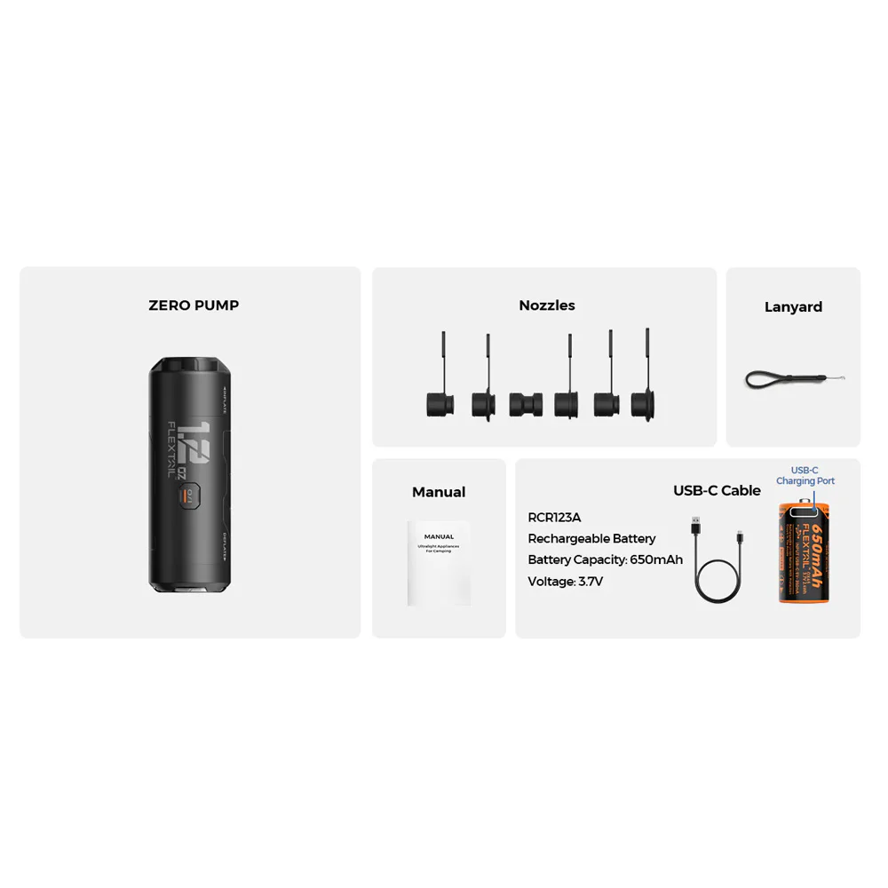 Flextail Gear Zero Air Pump - Ultralight 34g, Powerful